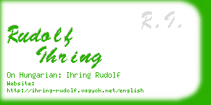 rudolf ihring business card